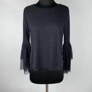 Pebble and Stone  black Polka Dot Blouse